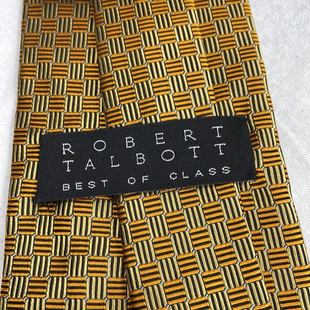 Robert Talbott Gold Pattern Silk Tie - image 2